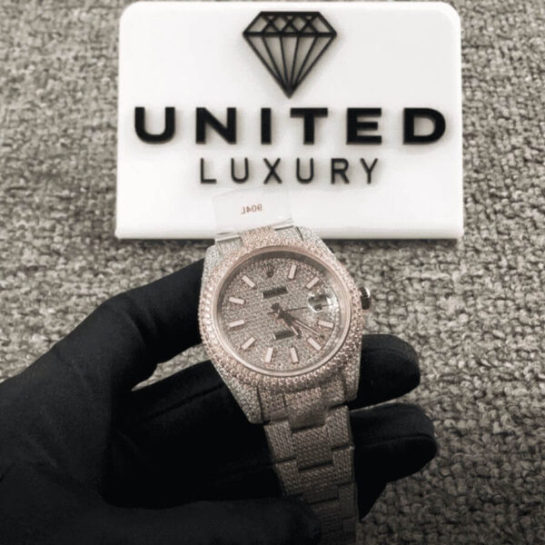 Rolex Datejust Two Tone Jubilee Fully Iced Out 126303 Replica