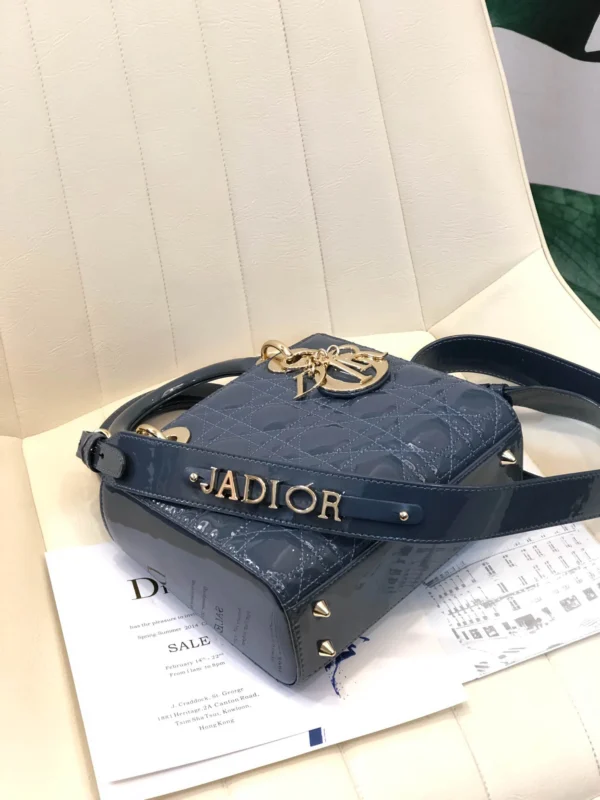 ABCDior Calf Patent Leather Rattan Lattice Tote Size 20 x 16.5 x 8cm