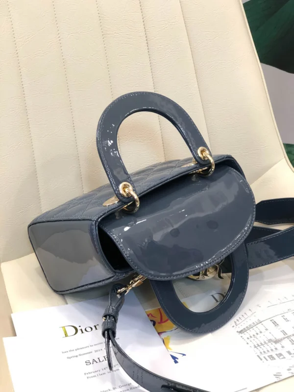 ABCDior Calf Patent Leather Rattan Lattice Tote Size 20 x 16.5 x 8cm