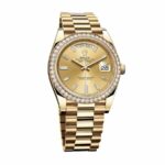 Rolex Day-Date 228348RBR KW Yellow Gold & Diamonds Champagne Dial Replica